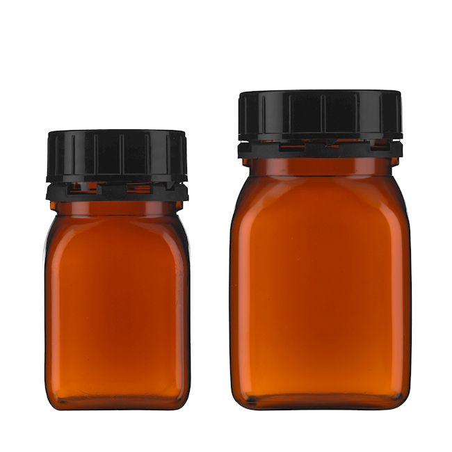 Wide-mouth bottle PVC 100 ml brown